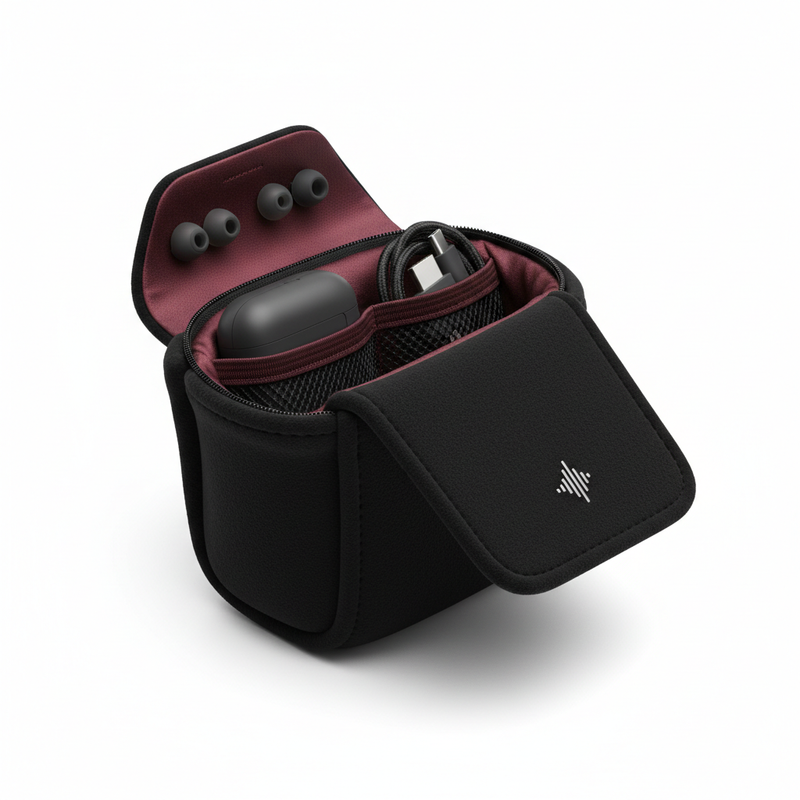 Voltix Earbuds Travel Pouch – open side view