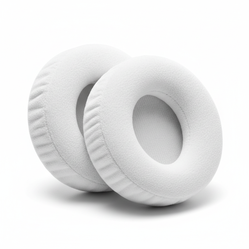 Voltix headphone ear cushions in white memory foam with velour cover